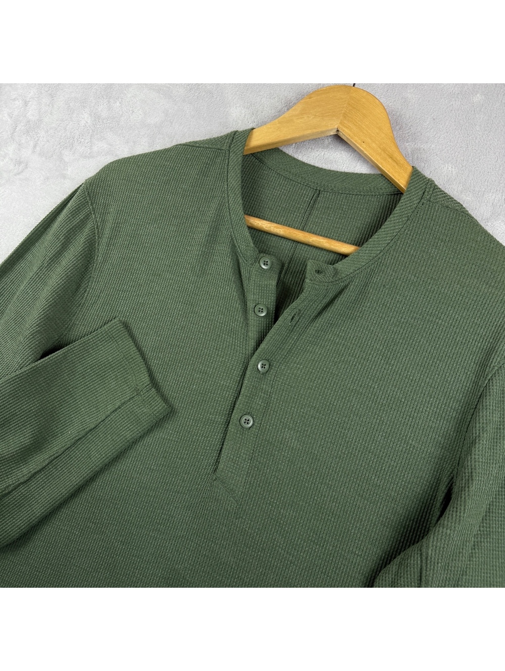 Lululemon Shift Stitch Henley Heathered Tank Green Men S Waffle Knit Minimalist